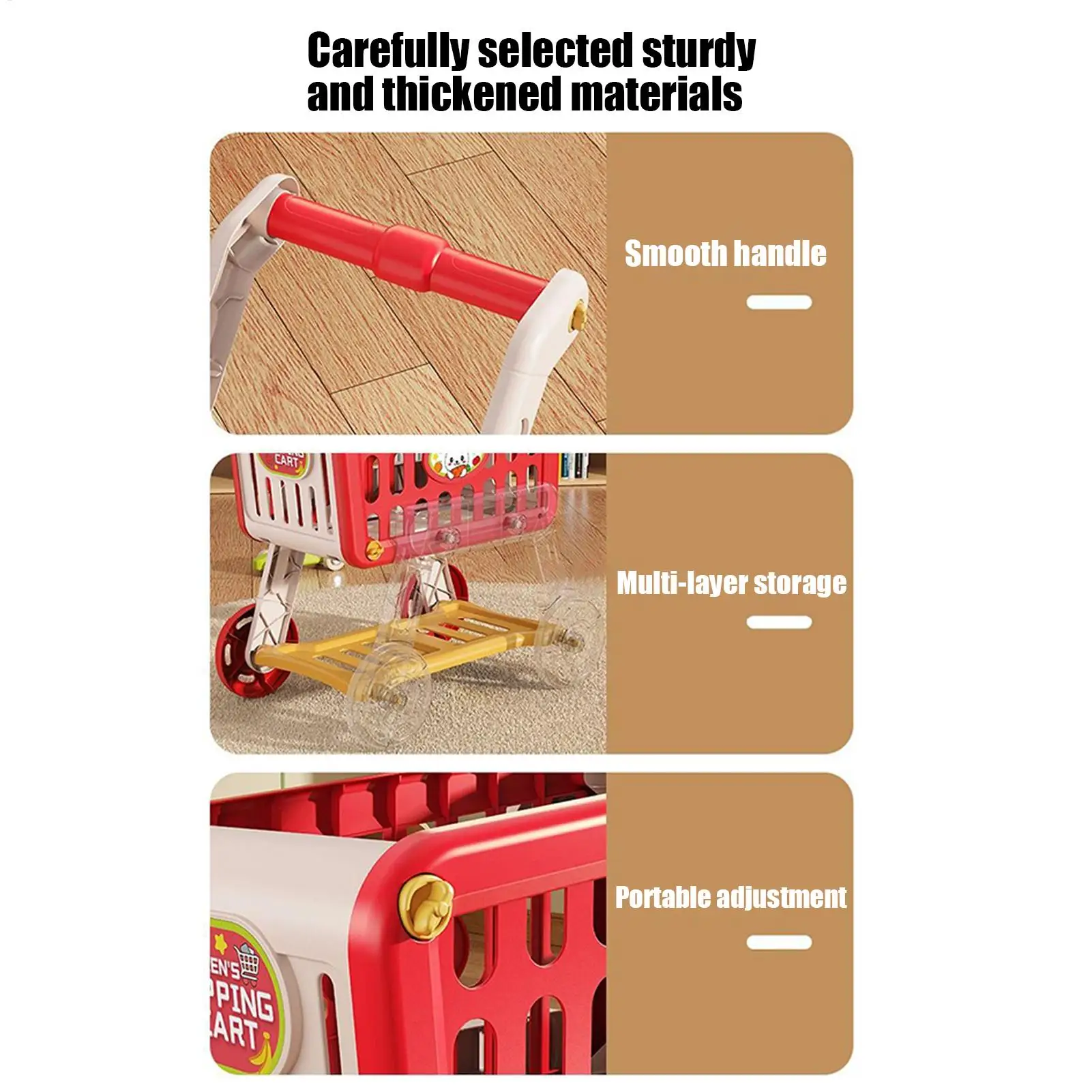 Carrito de comestibles para niños, juego de simulación, carrito de compras, juego de simulación, juguetes educativos, comida falsa para niños y niñas, cumpleaños para niños pequeños