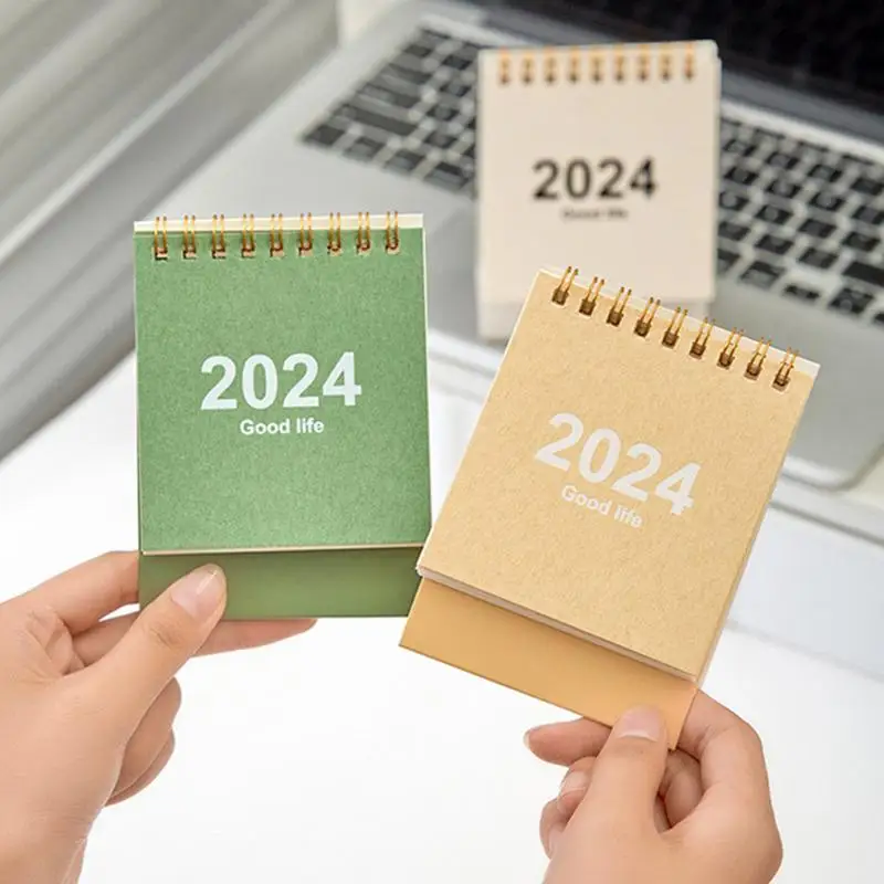 Portable Desktop Calendar Thick Paper Twin-Wire Binding Tiny Calendar Thick Paper Twin-Wire Binding Tiny Calendar Academic Year