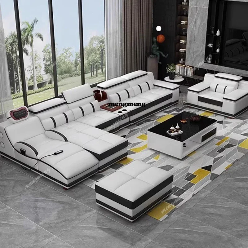 

Modern Lazy Living Room Sofas Leather Multifunctional Relaxing Filling Sofas Lounge Gaming Luxury Sillon Cama Home Furniture