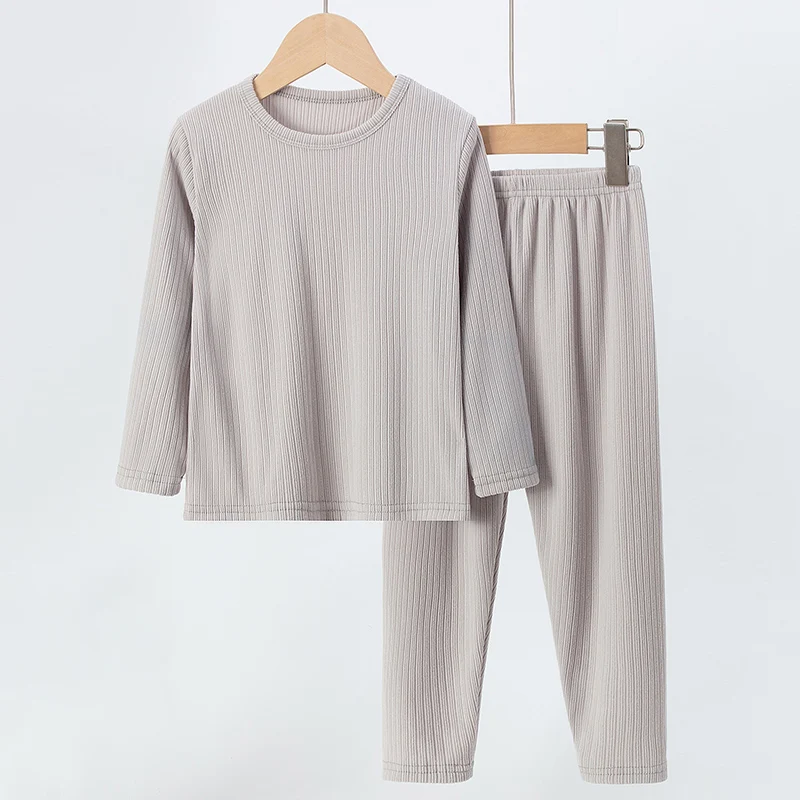 2-Piece الخريف/الشتاء الأطفال 5-color حفرة شريط ملابس اخلية حرارية مجموعة الأولاد تنوعا ملابس المنزل الفتيات ملابس خاصة الحلو