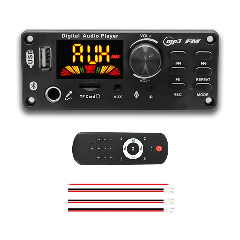 80W Bluetooth 5.0 MP3 Decoder Board 2x40W Stereo Audio Player USB TF FM AUX Mic Recording Karaoke DC 8V-24V Car Home view 6