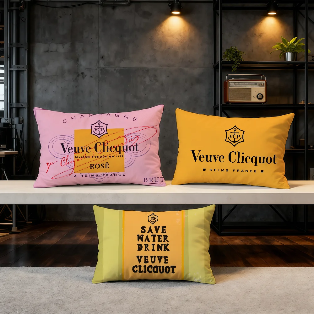 Funda de almohada decorativa suave de doble cara para el hogar, sofá, sala de estar, color champán, v-veve c-licquot-es, producto de éxito