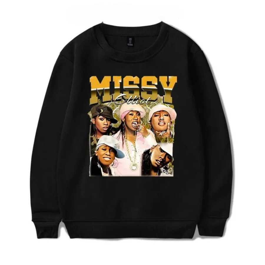 

Rapper Missy Elliott Oversized Hoodie Women Men O-neck Long Sleeve Crewneck Sweatshirt Casual Tracksuit Y2K Clothes