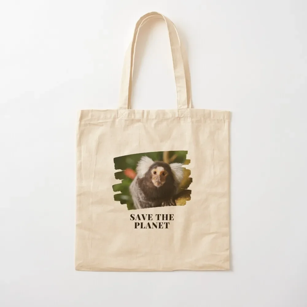 Hello From the Wild Marmoset. Save the Planet! Tote Bag Canvas bag reusable shopping bags Tote Bag