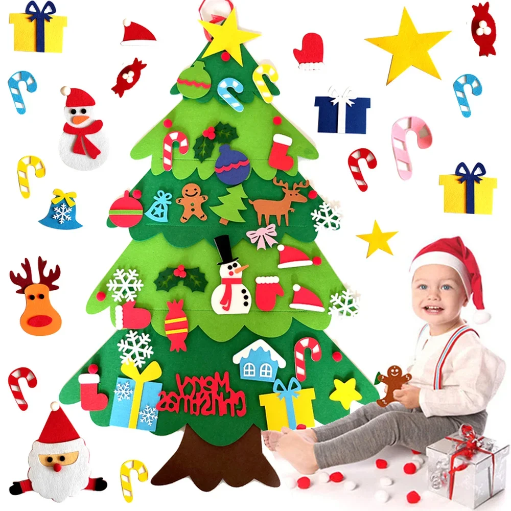 New Year Christmas Diy Felt Christmas Tree Christmas Decoration For Home Navidad Ornaments Santa Claus Xmas Kids Gifts