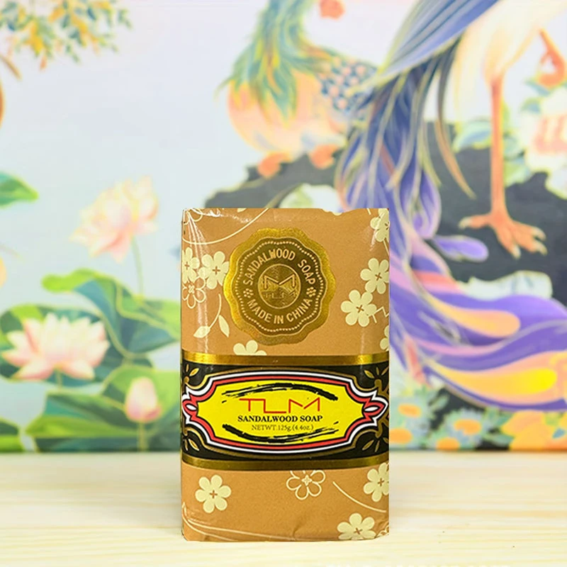 3/5pcs 125g TLM Sandalwood Soap Refreshing Fragrance Body Face Cleaning Moisturize Charming Remove Mites