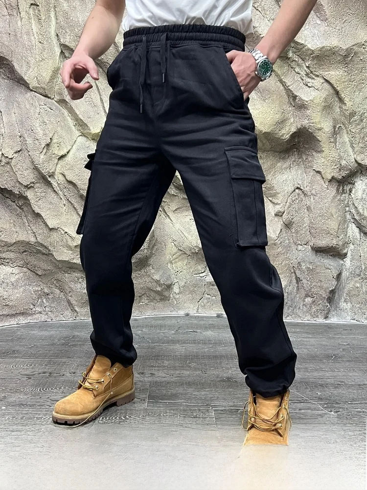 

Мужские повседневные брюки Line 3D Workwear из хлопка с прямым кроем, с множеством карманов, новая осенняя коллекция 2025