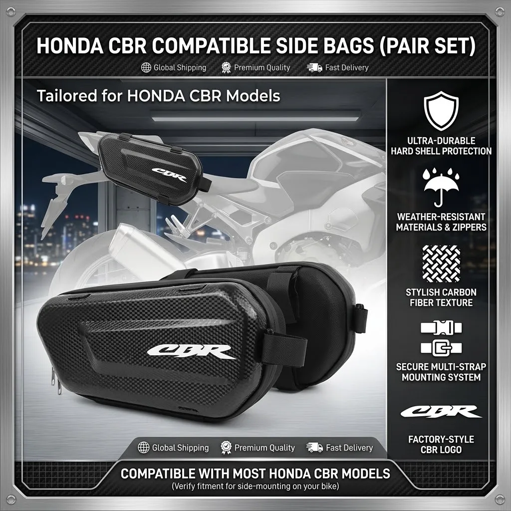 EVA Hard Shell Thickened Fabric Motorcycle Storage Bag Side Bag With LOGO For CBR1100XX CBR 1100 XX CBR-1100XX Super Blackbird