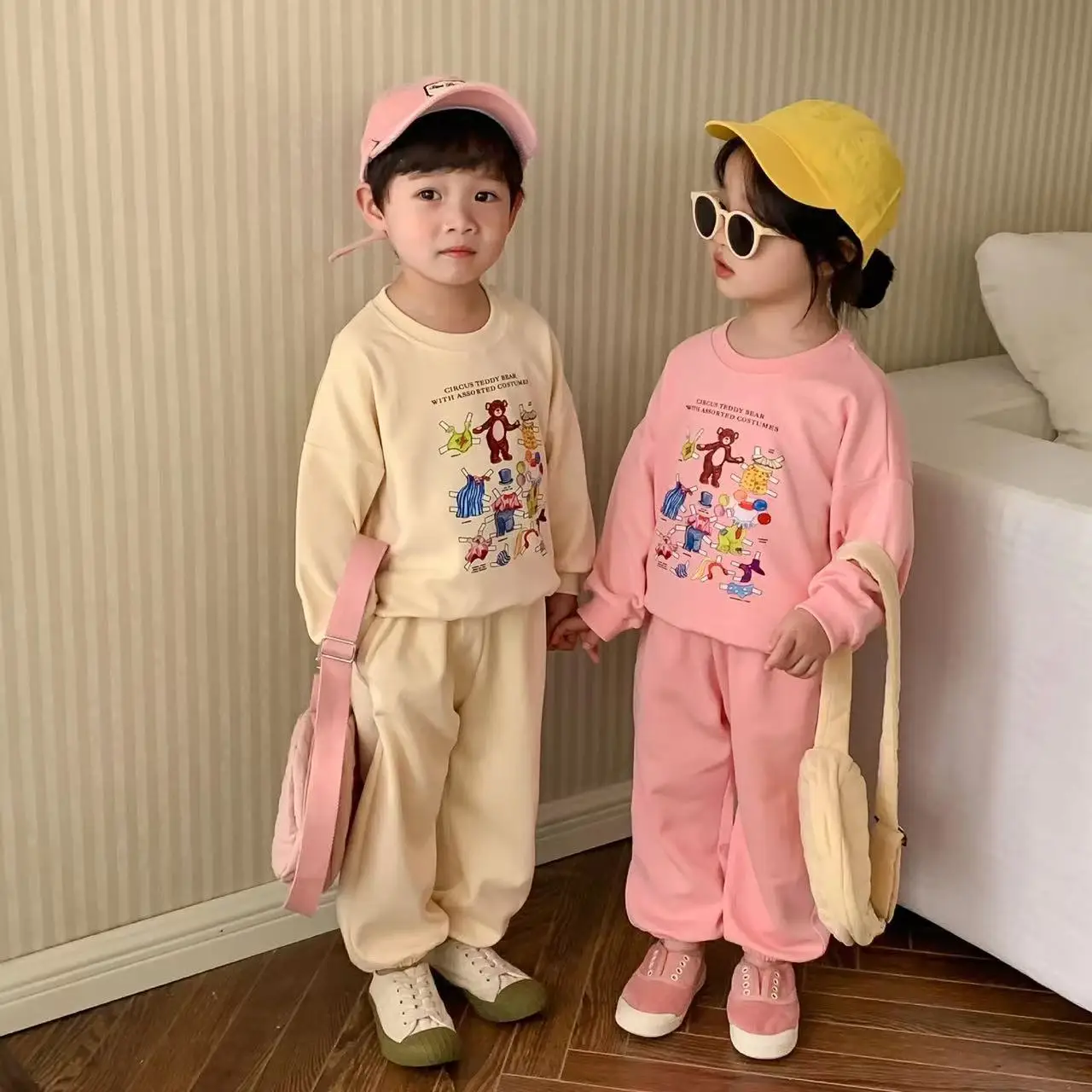 Spring 2023 Girls Clothing Sets Long Sleeve Sweatshirt+pants Clothes Sets for Kids Autumn Boys Sports Suits Toddler Tracksuits