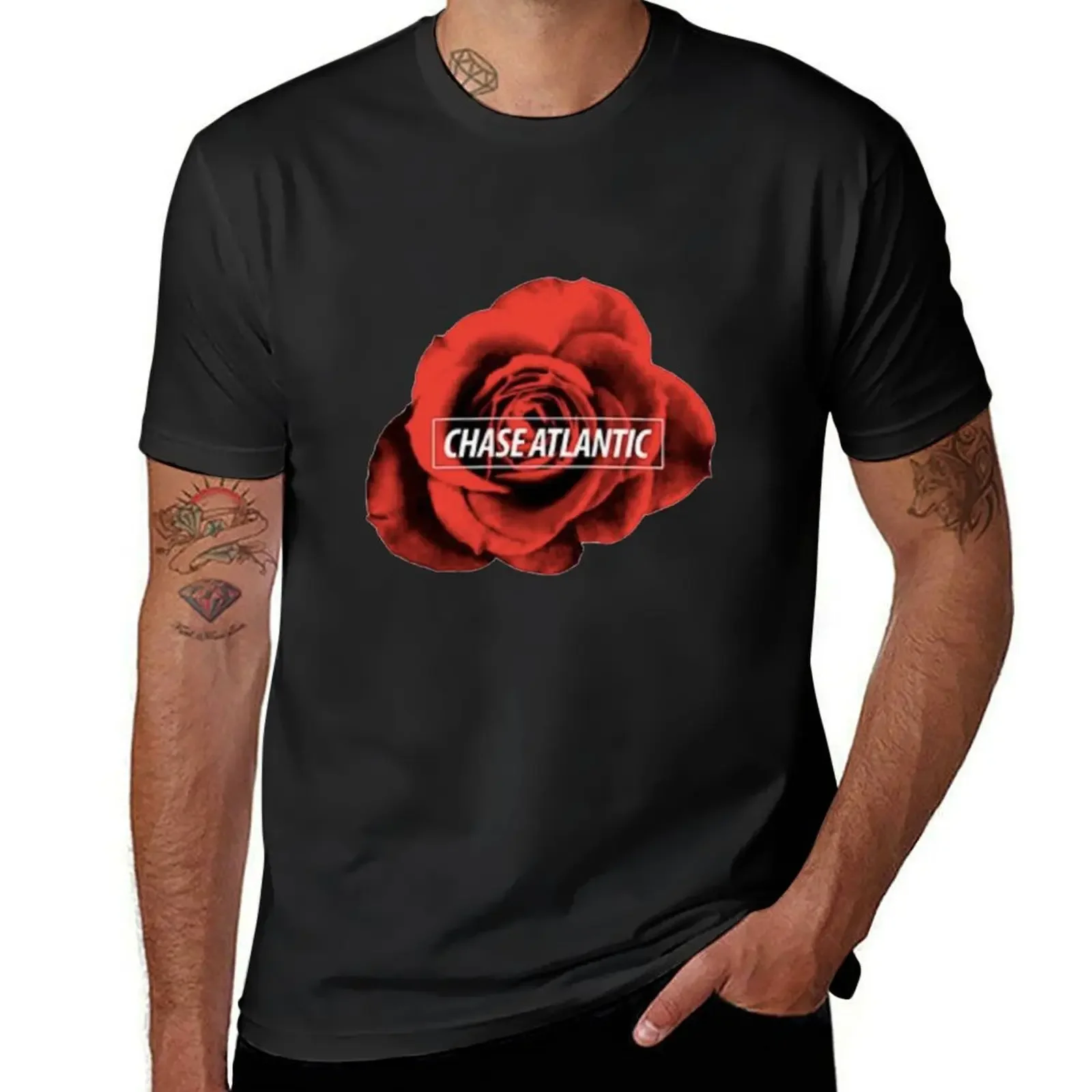 

chase atlantic rose T-Shirt plain graphics t shirts for men cotton