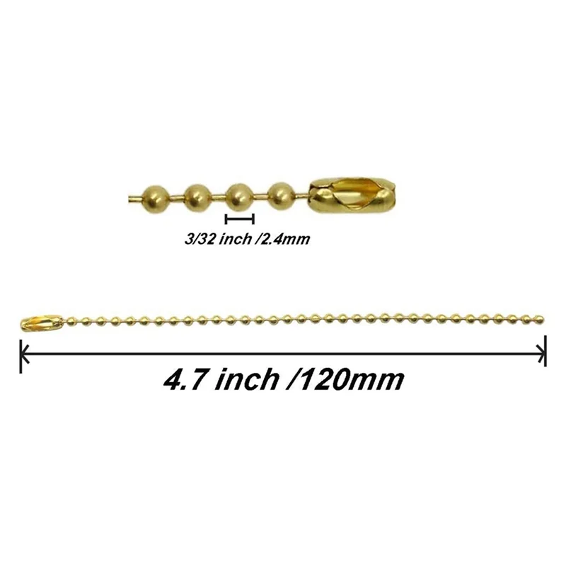Etichette per valvole in ottone da 1 pollice da 50 pezzi che stampano in bianco con foro catene a sfera da 2.4mm per valvole per tubi, attrezzature, etichette per chiavi degli attrezzi
