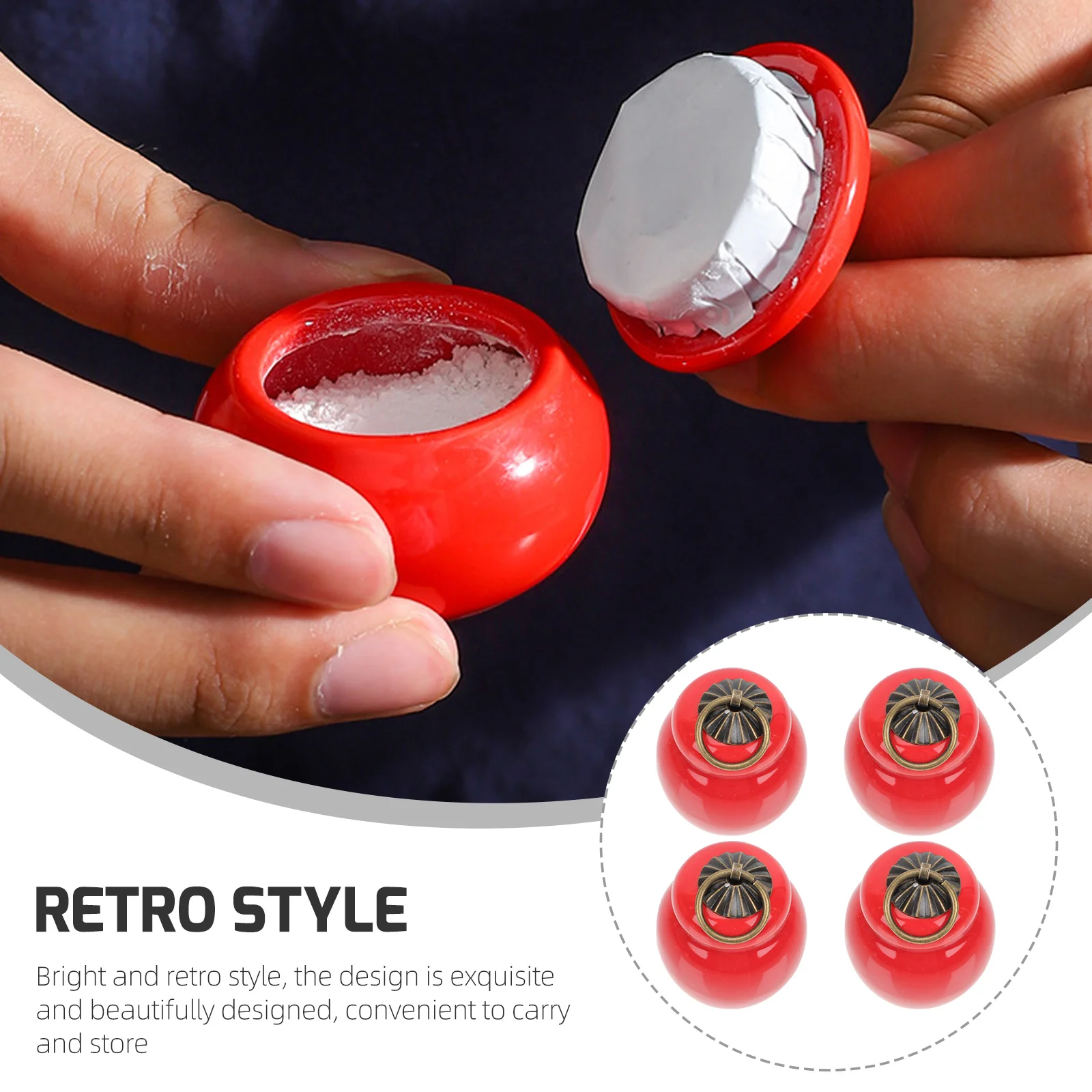 

4Pcs Vintage Ceramic Balm Jars Tea Storage Canister Sealed Powder Container for Home Travel Camping Loose Tea Leaf Storage