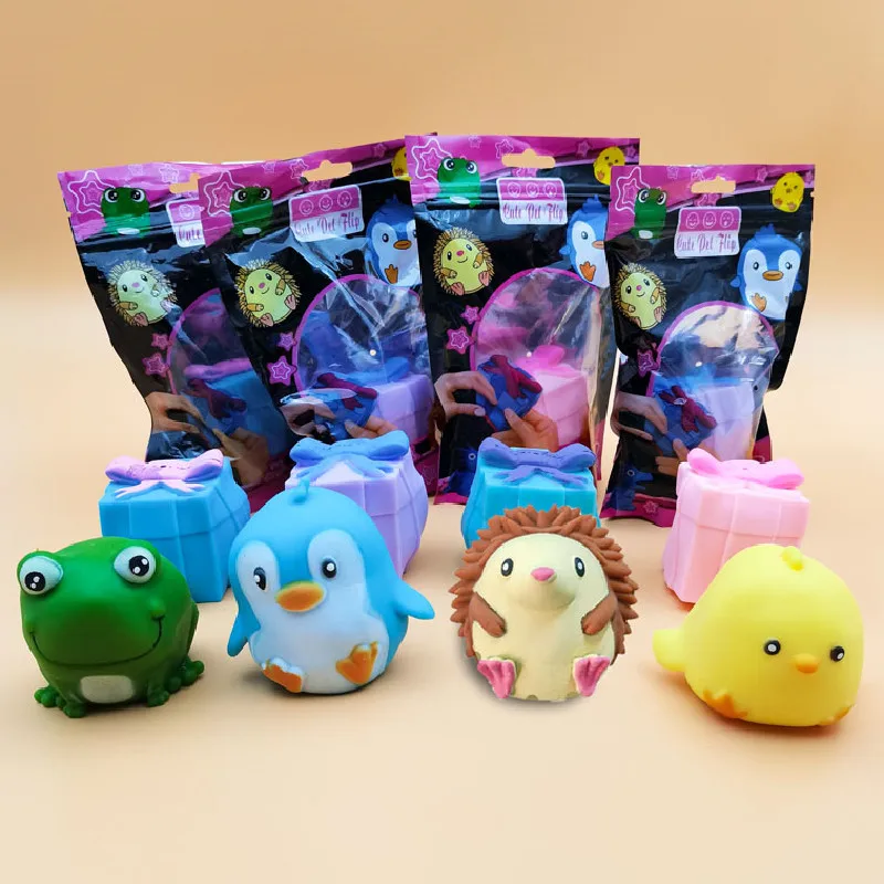 1pc Cute Pet Flip Mini Rolling-Over Plastic Aimals Blind Box TPR Soft Rubber Toy Stress Relief Squeeze Dinosaur Eggs For Gifts