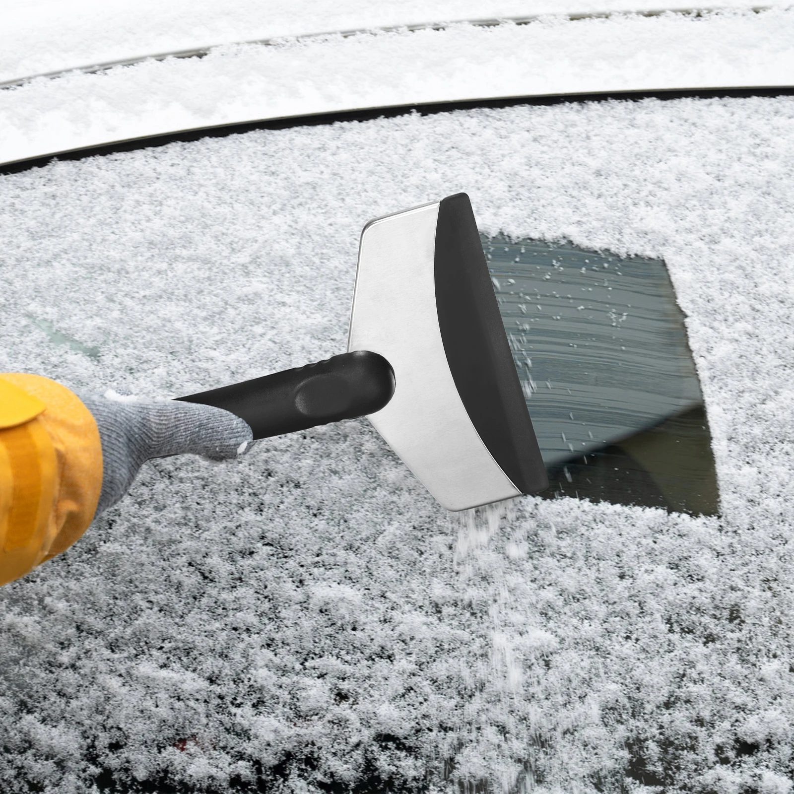 Heavy Duty Shovel 18x11cm Black ABS Plastic Stainless Steel Car Ice Scraper Auto Snow Shovel Vehicle Snow Removal Anti Freeze