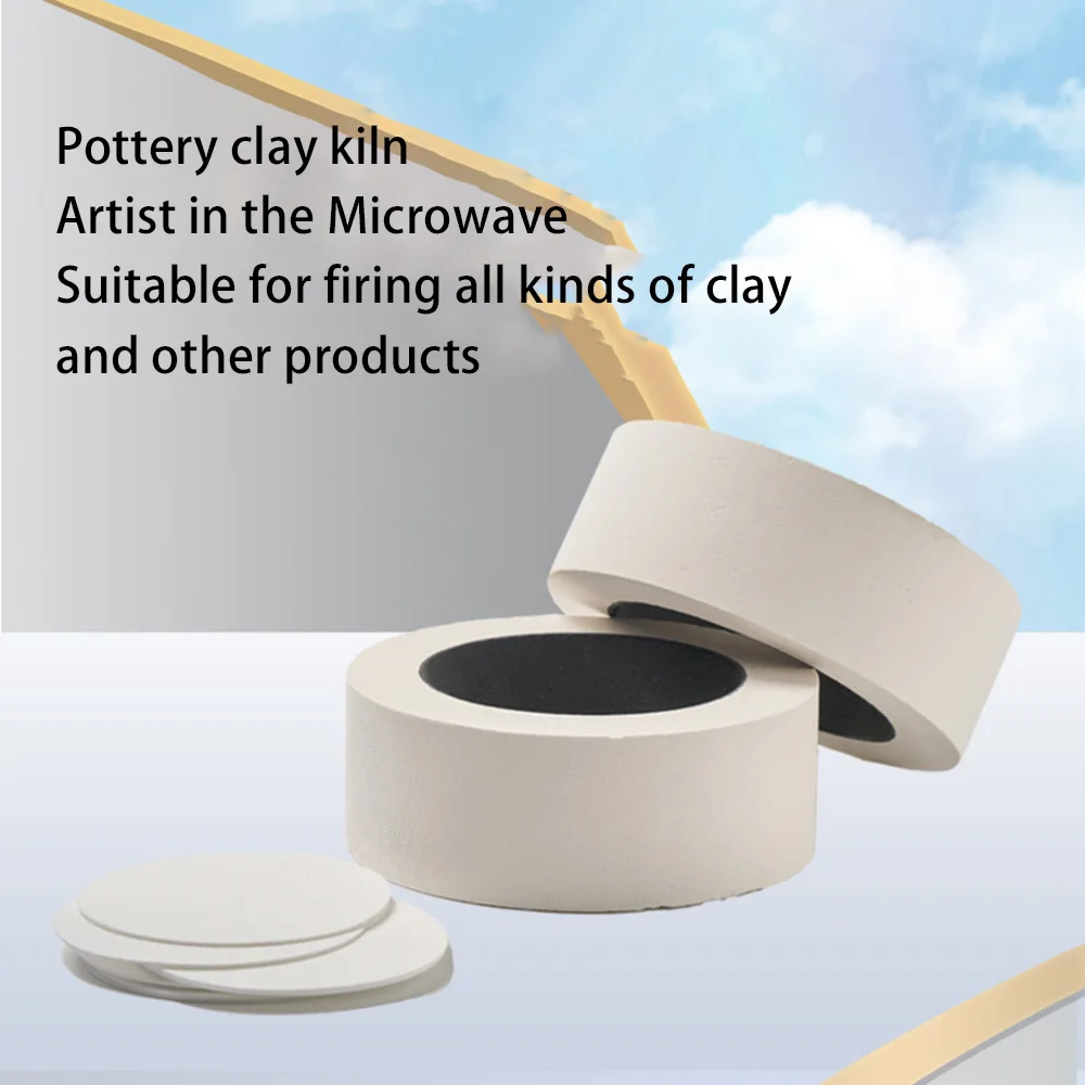 Large Microwave Kiln with 10 Pcs Kiln Paper, DIY Tools Pottery Kit Clay Pottery Kiln for Home Jewelry Making Fuseworks Beginners