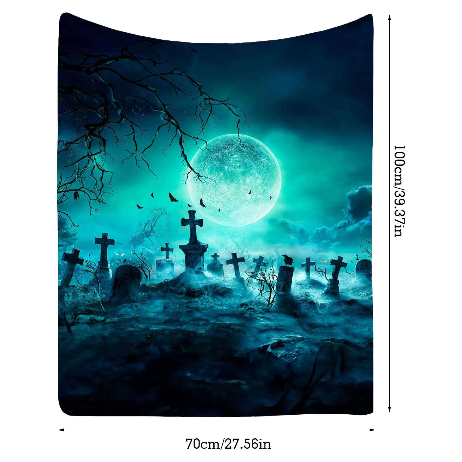 New Halloween Lightweight Throw Blankets Gothic Ghost Pumpkin Nap Blanket Soft Cozy Sofa Living Room Bed Blanket Halloween Gift