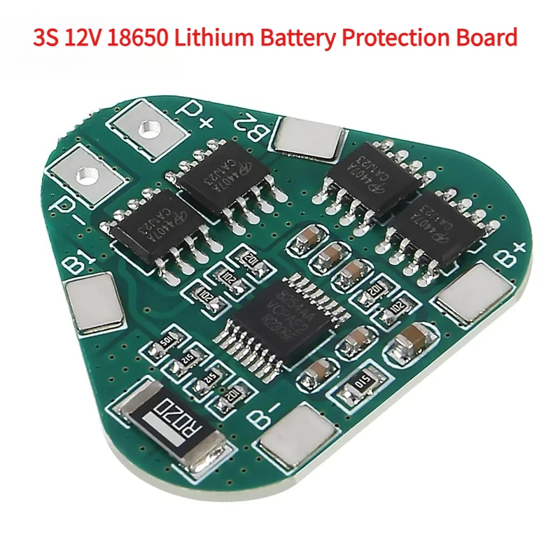 12 V 3S 18650 Lithium-Batterie-Schutzplatine, 11,1 V, 12,6 V, Überladung, Überentladung, Schutz, 8 A, 3-Zellen-Pack, Li-Ion, BMS, PCM