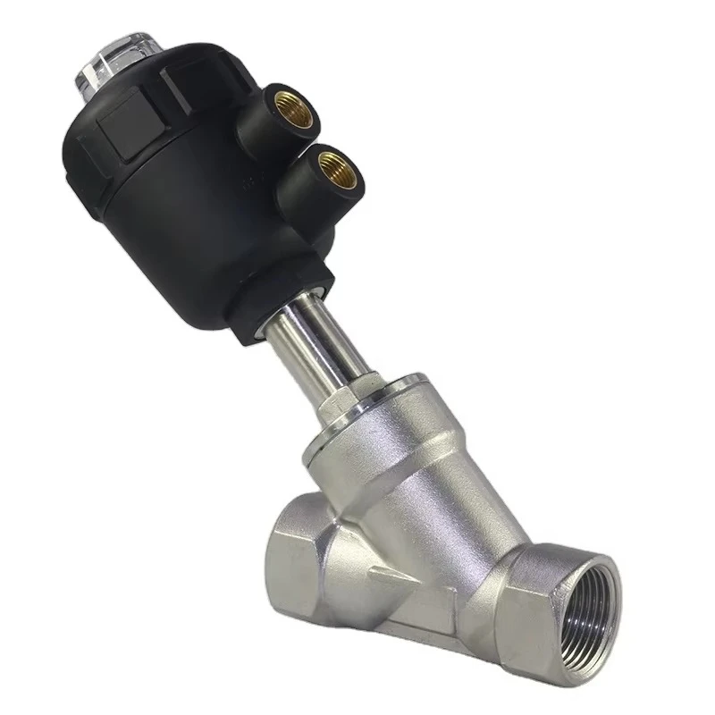 

Single-acting spring safety protection Double-acting pneumatic angle seat valve Stainless steel welded connection y-type valve