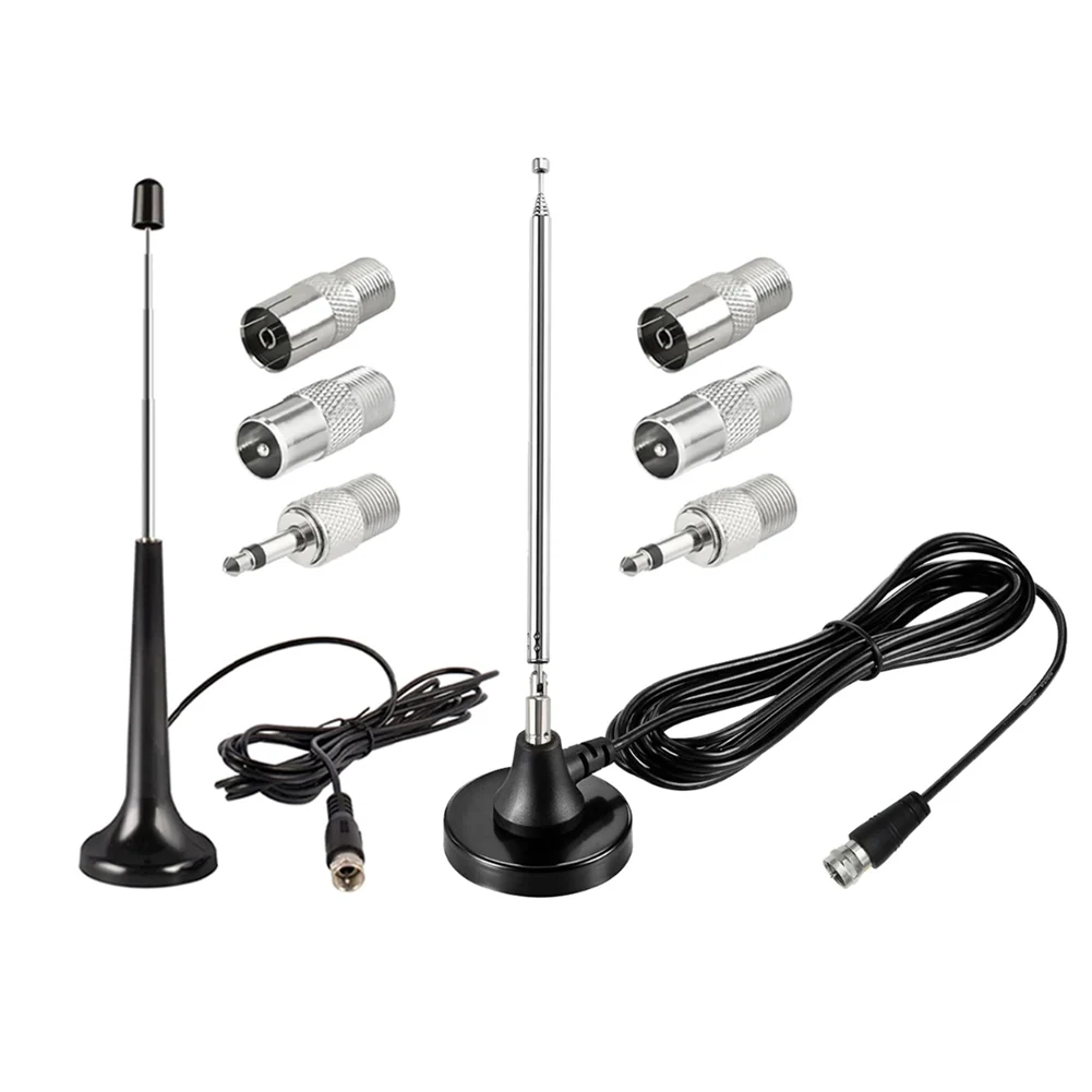 Antennes télescopiques FM à gain élevé avec 3 adaptateurs Antennes FM DAB Antenne de remplacement radio DAB 75 Ohm pour récepteur stéréo domestique
