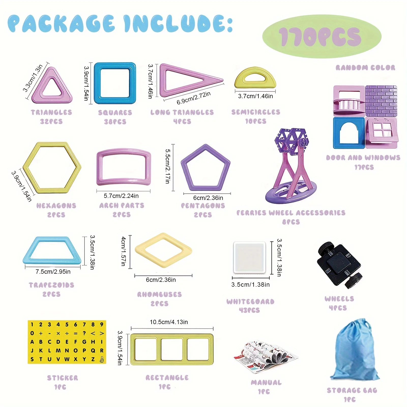 170 peças mini telhas magnéticas 3d blocos de construção magnéticos brinquedos educativos magnéticos para crianças bloco de construção brinquedos presente aniversário