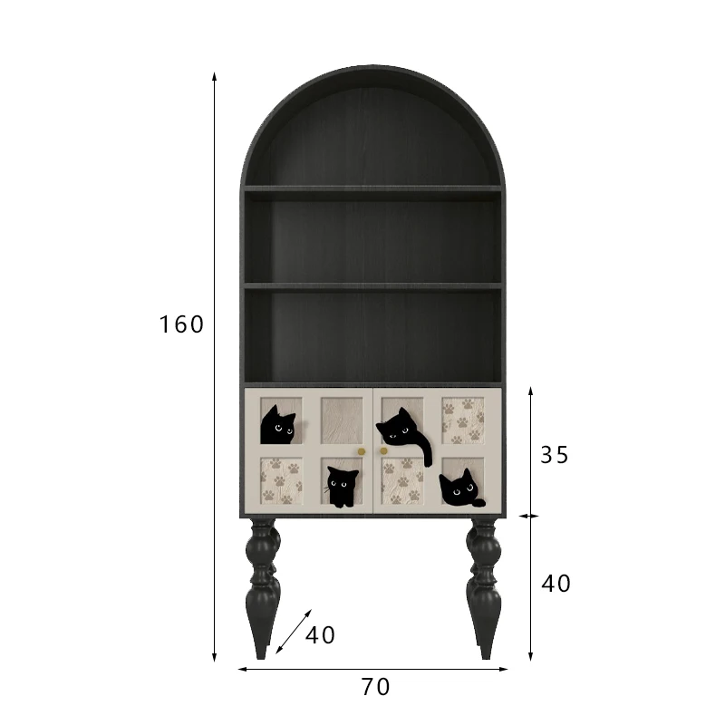 

LMM Modern Minimalist Internet Celebrity Cat Solid Wood Living Room Integrated Bookshelf Storage Cabinet