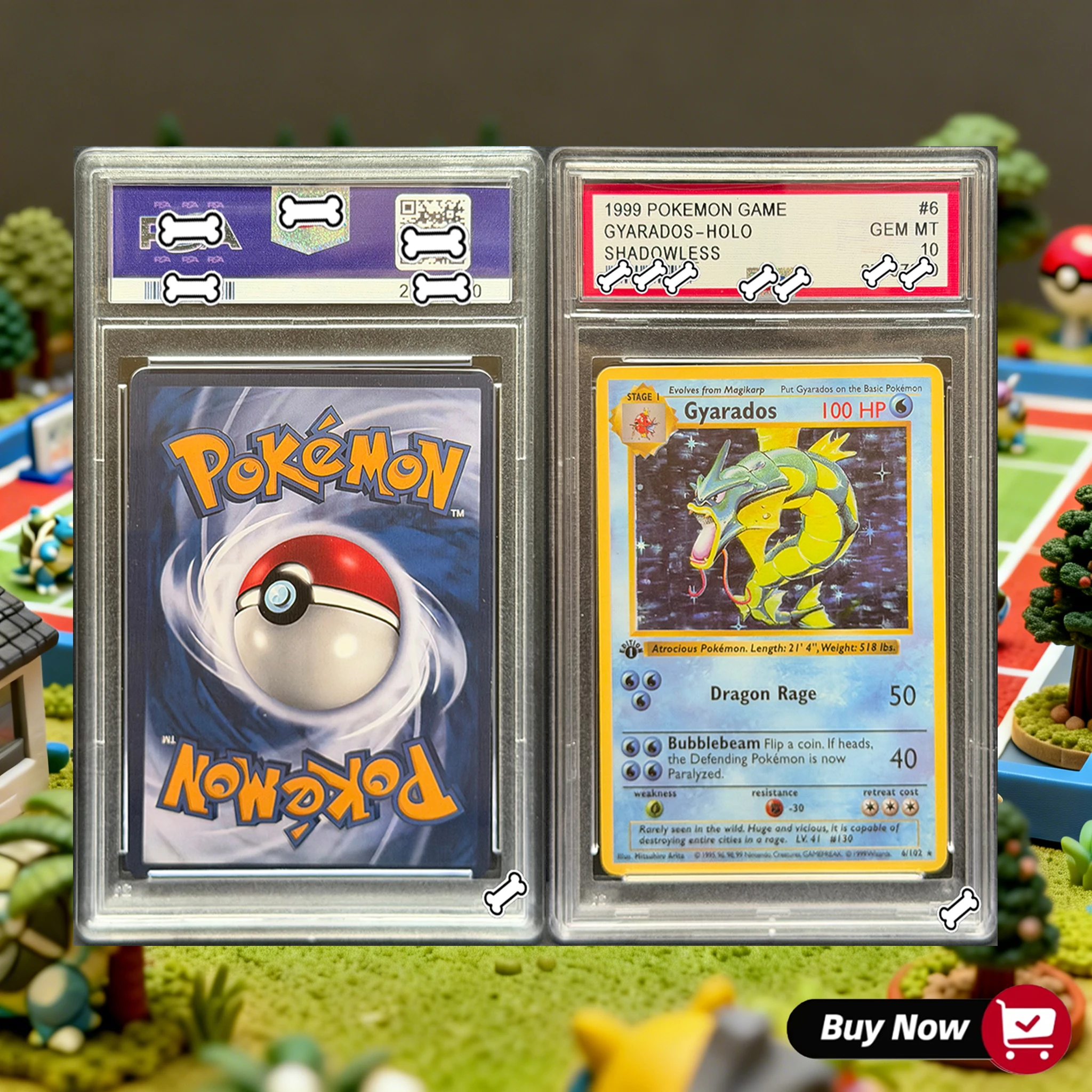 PTCG DIY 1999 POKEMON GAME GYARADOS Non-HOLO GEM MT SHADOWLESS Base Set Collection Card Copy 10Points Rating Card Game Gift Toy