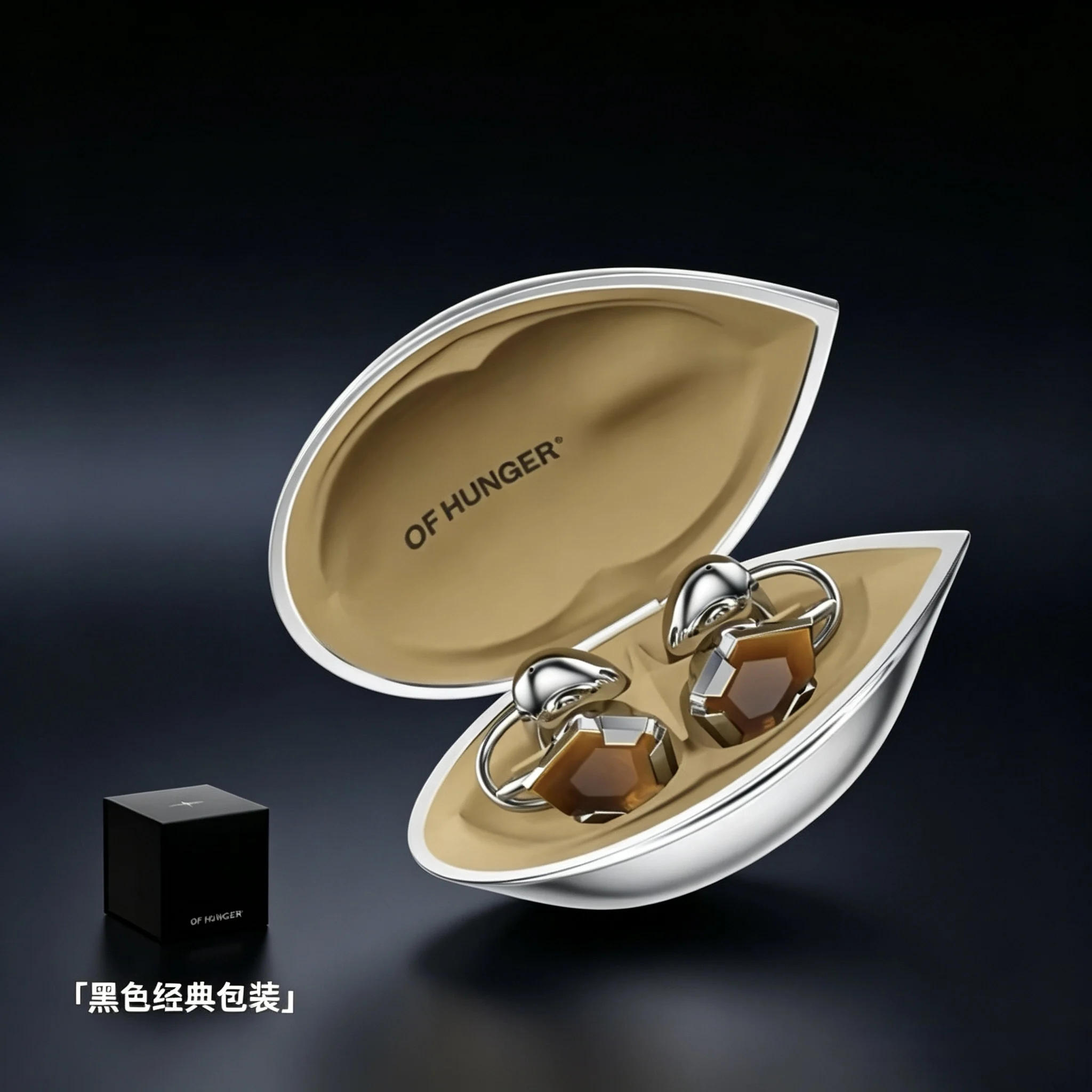 

OF HUNGER White Zircon Electronic Gem AI Headphones OHClip Ear Clip Headphones