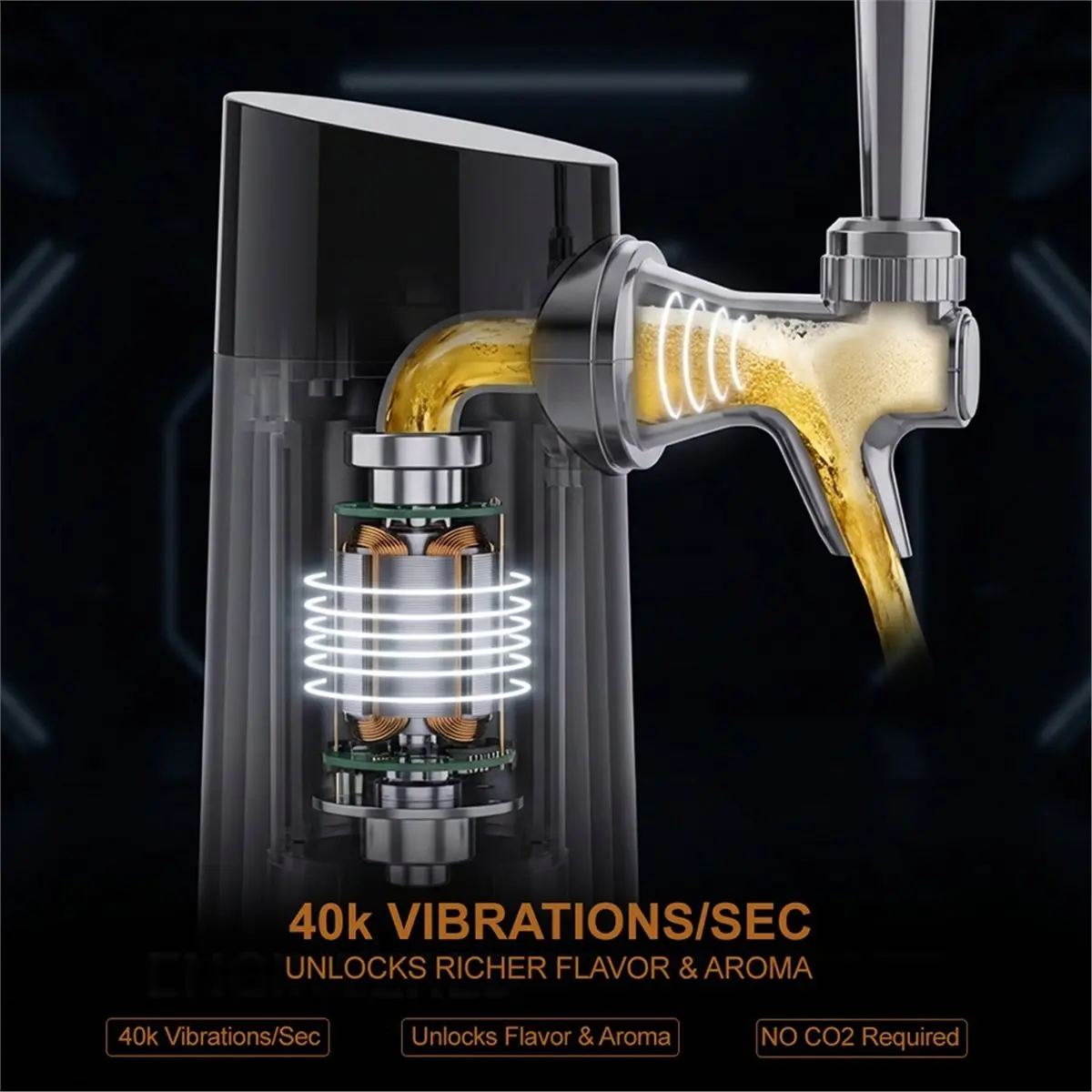 Time Saving Draft Beer Dispenser System, Mini Home Kegerator for Cans and Bottles, Portable Beer Tap with Ultra Fine Foam