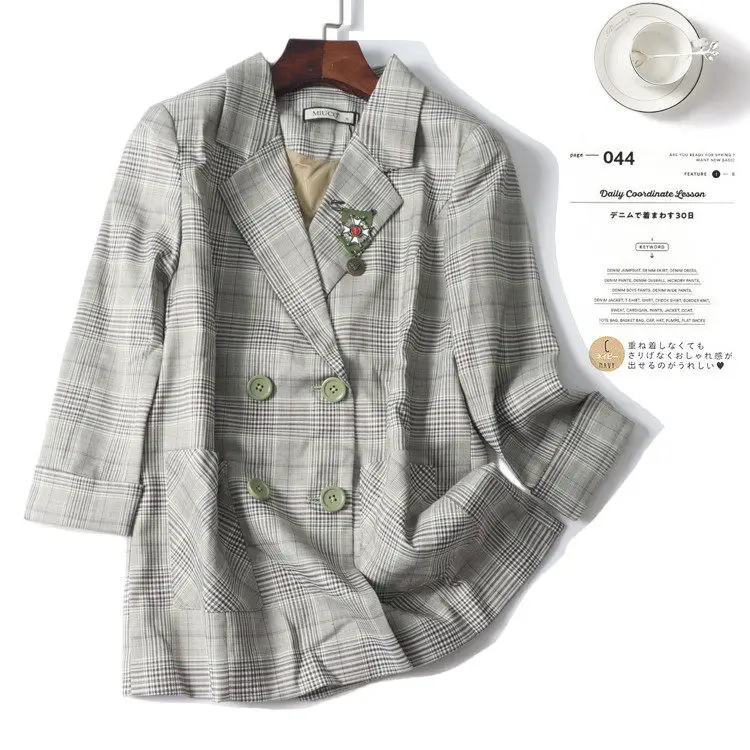 

New Checkered fashion suit jacket QI0T147