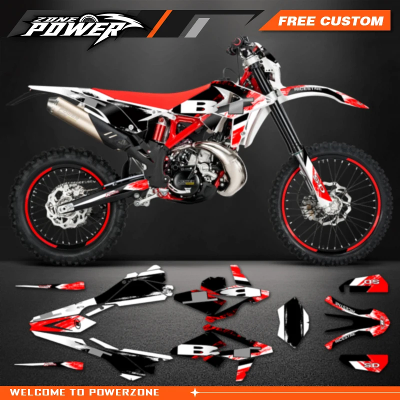 Powerzone Custom Backgrounds Graphics Decals Sticker for Beta RR 125 200 250 300 350 390 430 480 2018 2019 Customized Number 11