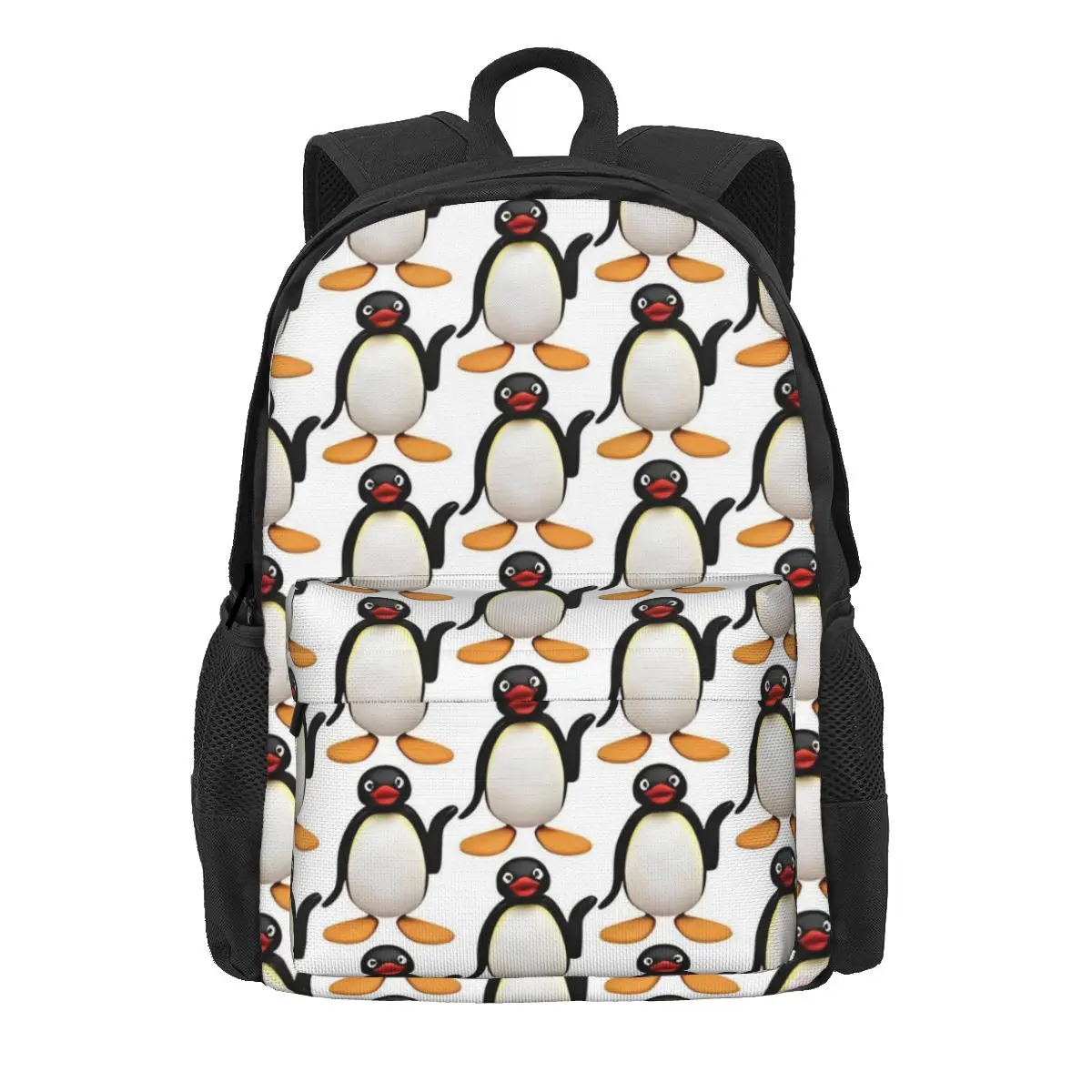 Pingu-Mochila con estampado 3D de dibujos animados para mujer, morral de dibujos animados de pingüino, Bolsa Escolar informal para estudiantes, bolsa para ordenador portátil para niños