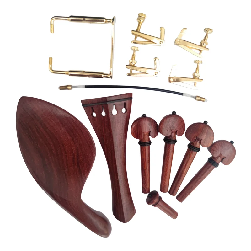 1 set 4/4 violin parts, rose wood violin accessories