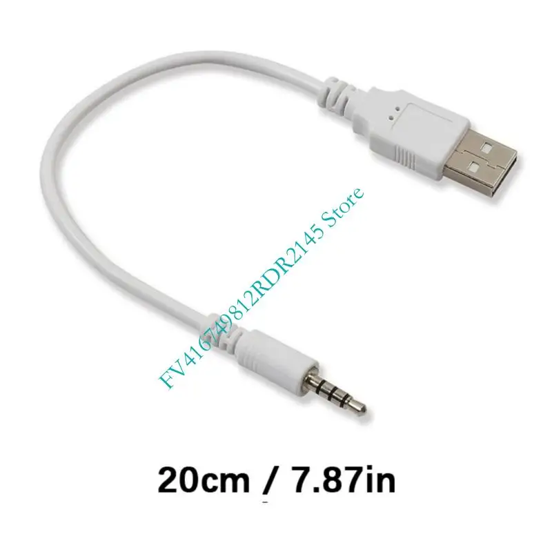 B2EF USB ถึง 3.5 มม. สายเคเบิลการชาร์จการเชื่อมต่อ 3.5 มม. การเชื่อมต่อชายสำหรับแล็ปท็อปลำโพงรถยนต์และอุปกรณ์มือถือ