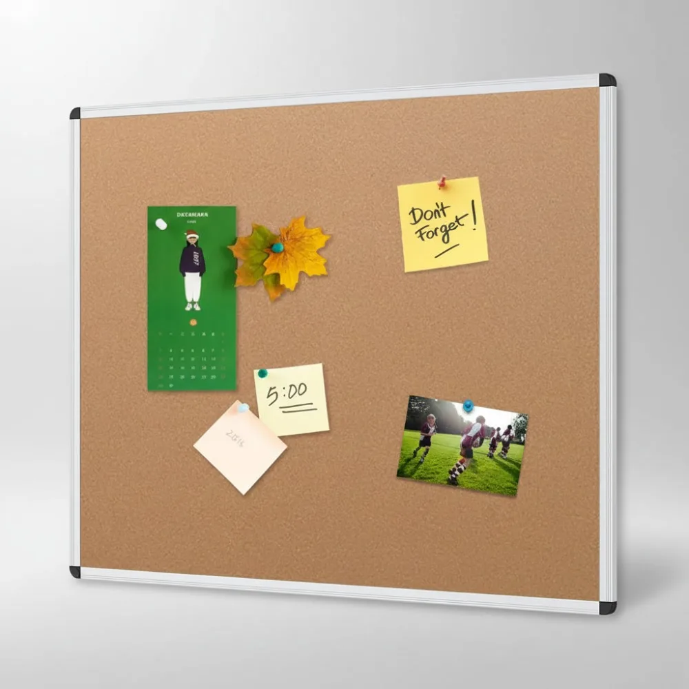 

Large 48x36 Inch Cork Bulletin Board with Silver Frame - Self-Healing Pin Board for Office & Home