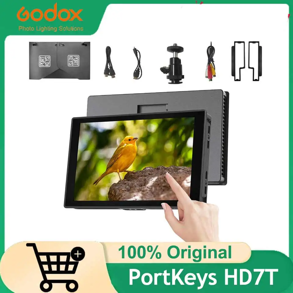PortKeys HD7T 7 inch Touch Screen DSLR Camera Field Monitor, 1000 Nits High-Bright, Video Monitor with Sunshade for DSLR Cameras