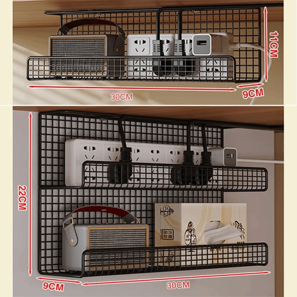 High Quality Under-desk Cable Management Tray with Clamp Metal Wire Socket Storage No Drill Wiring Storage Rack Office S71a2464545d042ceb8e12b3d97d175c0B