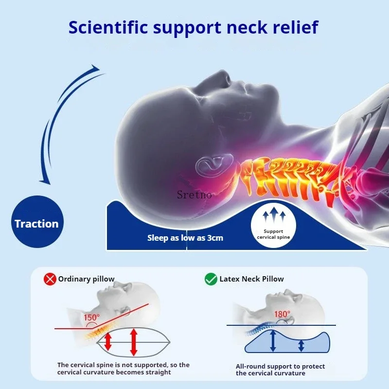 وسادة من اللاتكس الطبيعي لحماية الرقبة الكبار النوم المعونة فراشة على شكل وسادة الأساسية عنق الرحم وسائد العظام ألموهاداس