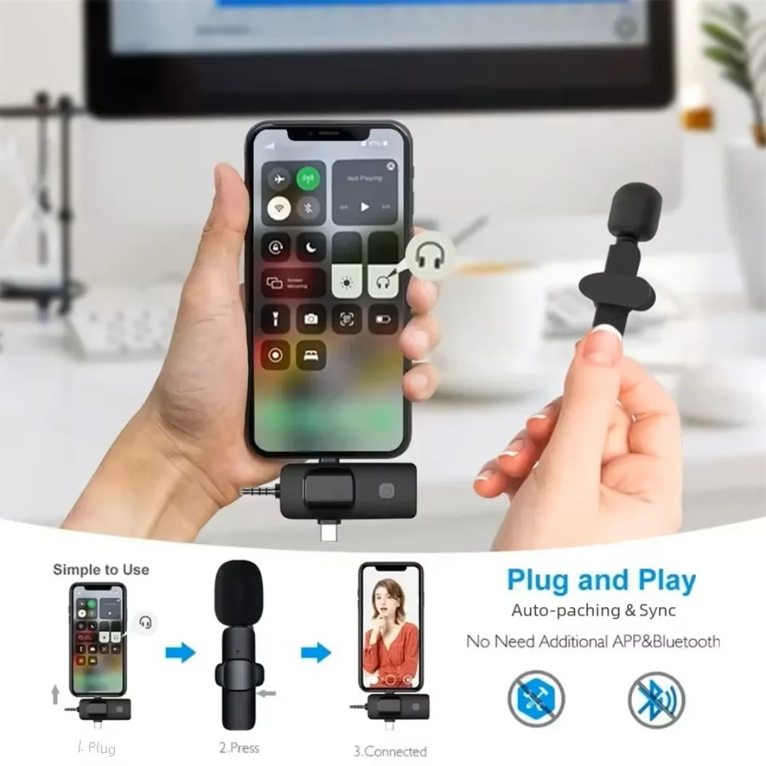 ميكروفون لاسلكي، واجهة USB/TYPE-C/iOS/3.5 مم 4 في 1، مناسبة لتسجيل مؤتمرات الفيديو مع الوسائط المباشرة #4