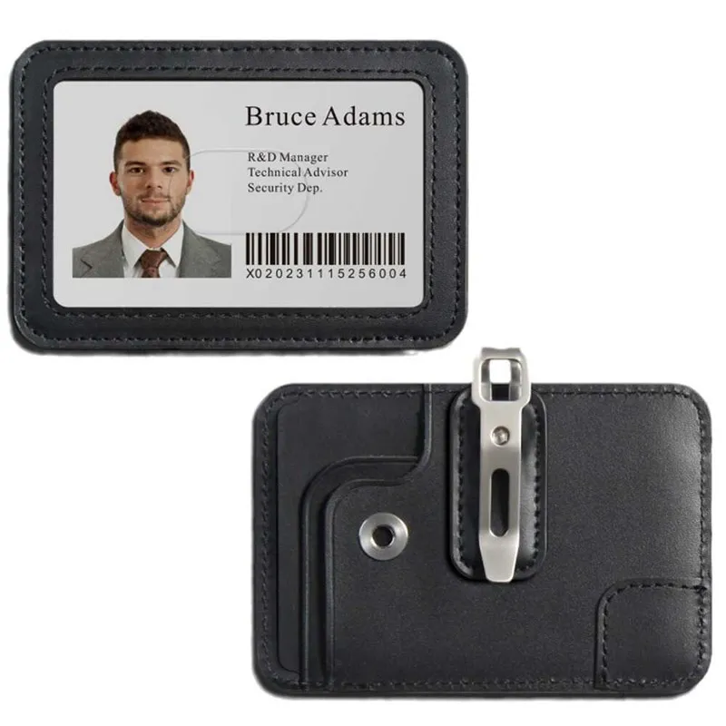 porta-badge-in-vera-pelle-con-clip-in-metallo-e-cordino-da-collo-porta-tessera-orizzontale-e-verticale-per-badge-da-lavoro