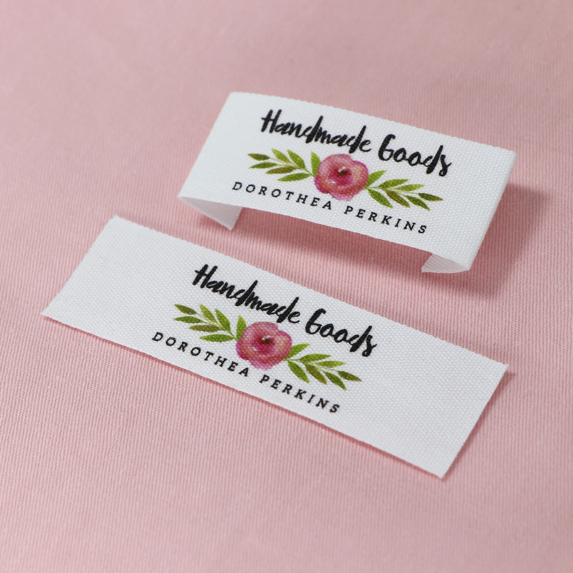 Custom Sewing label, Logo or Text - Custom Design, Personalized Brand , Sew on Cotton Fabric, Free shipping (FR067)