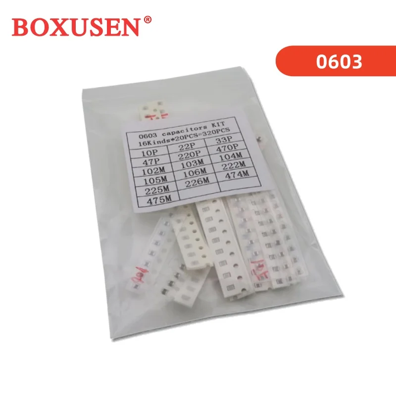 16values*20pcs=320pcs 0603 0805 1206 SMD Capacitor assorted kit component diy samples kit new and original