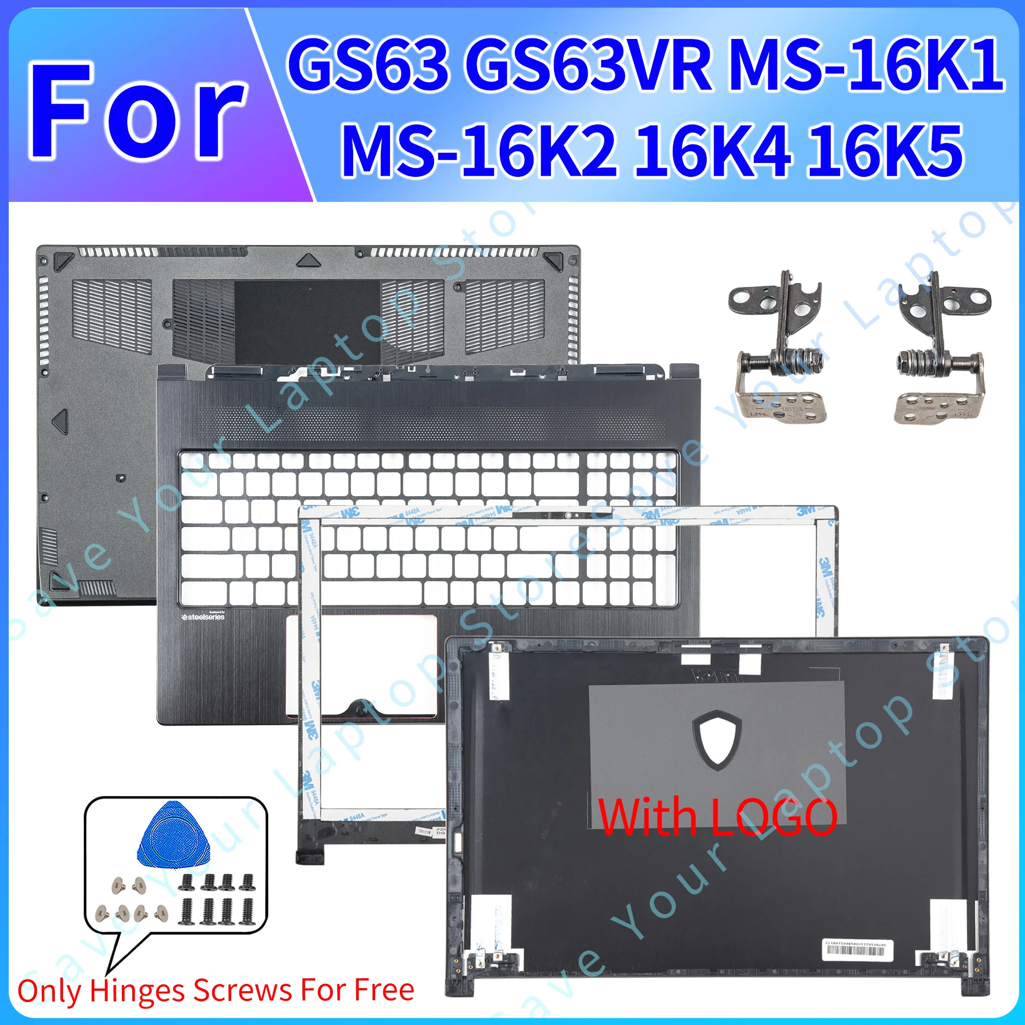 Imagem -01 - Laptop Tampa Traseira para Gs63 Gs63vr Ms16k1 Ms-16k2 16k4 16k5 Lcd Moldura Palmrest Caixa Inferior Notebook Peças Substituição laptop tampa traseira para gs63 gs63vr ms16k1 ms 16k2 16k4 16k5 lcd moldura palmrest caixa inferior notebook pecas substituicao 01