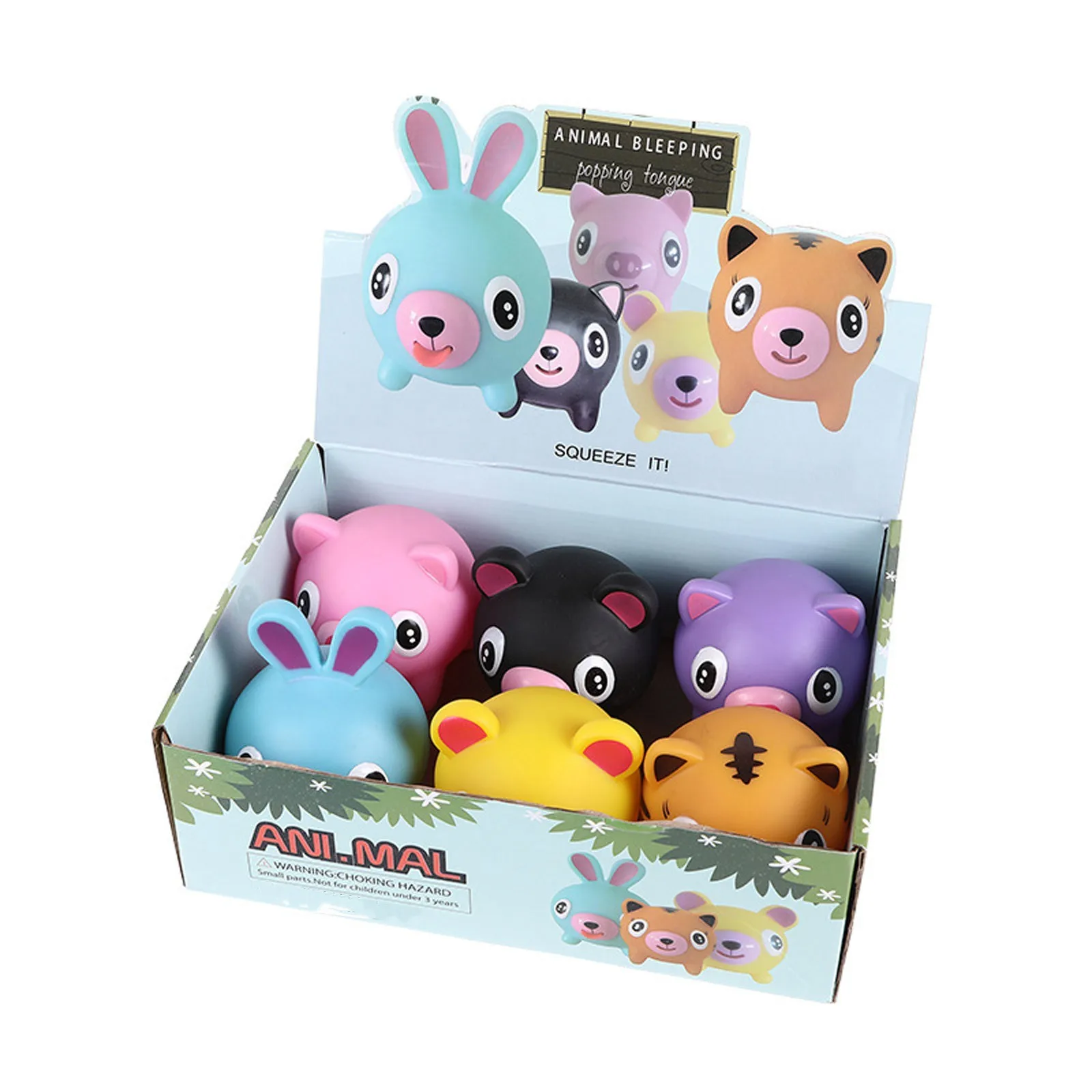 متعدد الألوان خنزير النمر الصوت صنع اللعب الحيوان ألعاب الأطفال اللسان خارج مهدئا الضغط لينة لطيف مطاطا تمتد ضغط اللعب