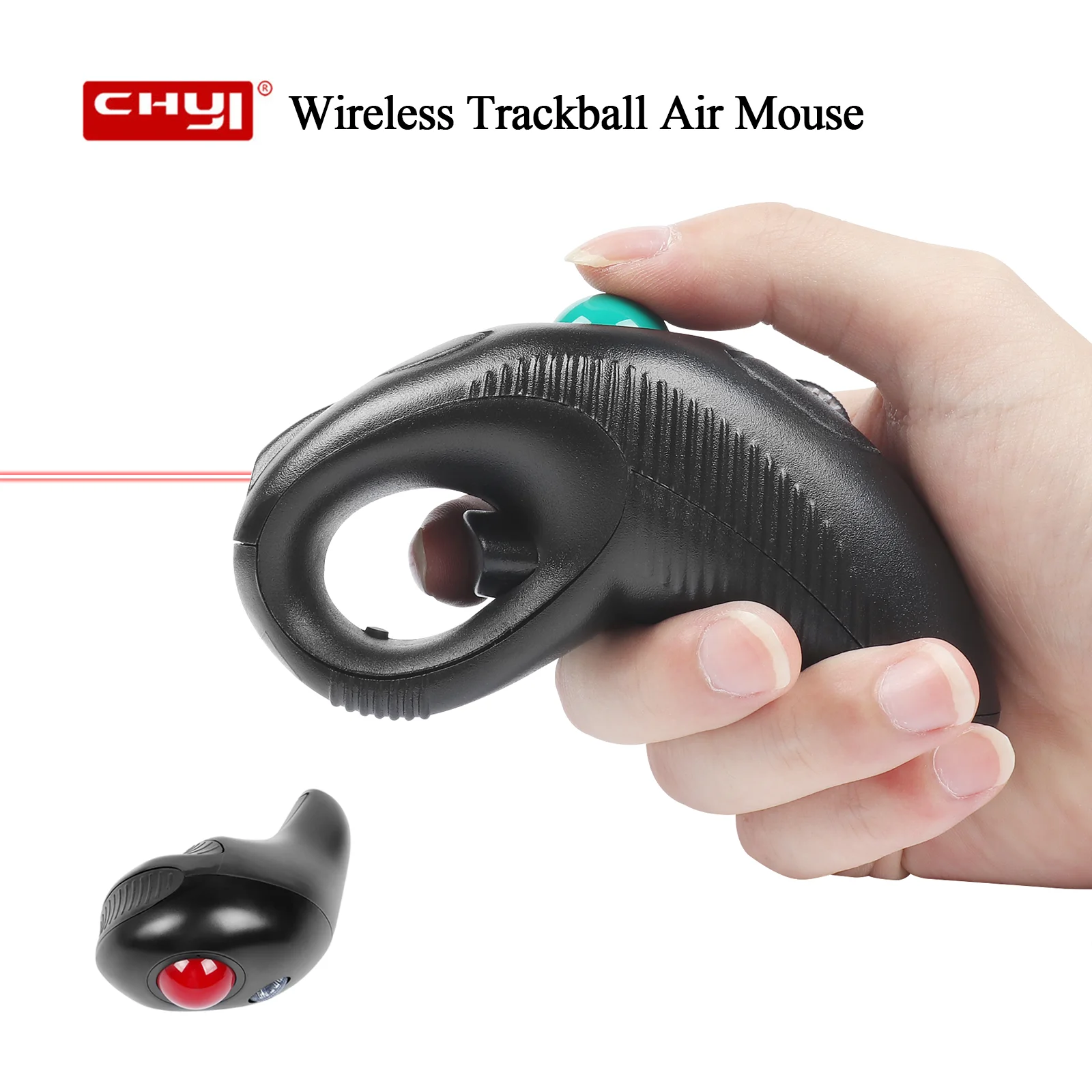 2.4GHz USB Wireless Air Mouse Trackball Laser Mause Handheld Thumb-Controlled Mice for Teacher Lecturer PPT Presentation