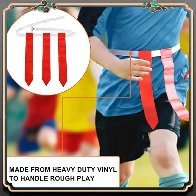 Set Sepak Bola Bendera 10 Sabuk, 30 Bendera, 4 Kerucut, 6 Bendera Lempar Penalti, 1 Peluit, Sabuk Bendera Mudah Robek untuk Bendera Sepak Bola Remaja