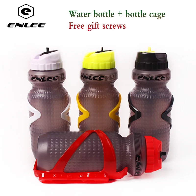 ENLEE Bicycle Water Bottle 650ml Portable PP5 Material Sports Bottle Road Mountain Bike Bottle with Holder Cycling Accessories