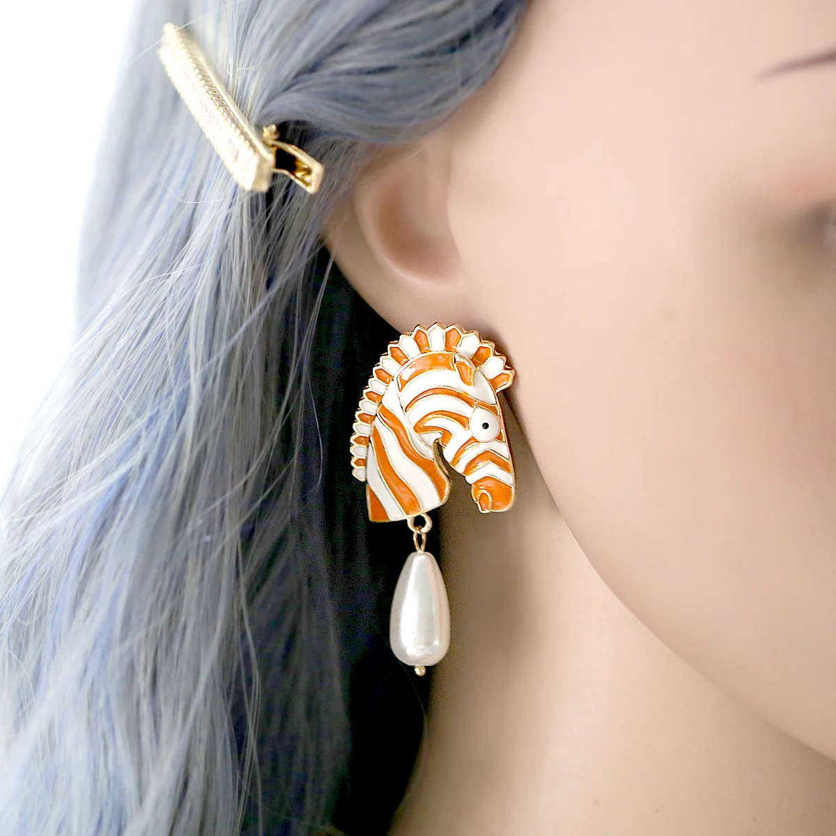 New Arrivals Statement Zebra Style Drop Earrings Large Size Animal Enamel Colorful Earrings for Women Fashion Earrings Jewelry