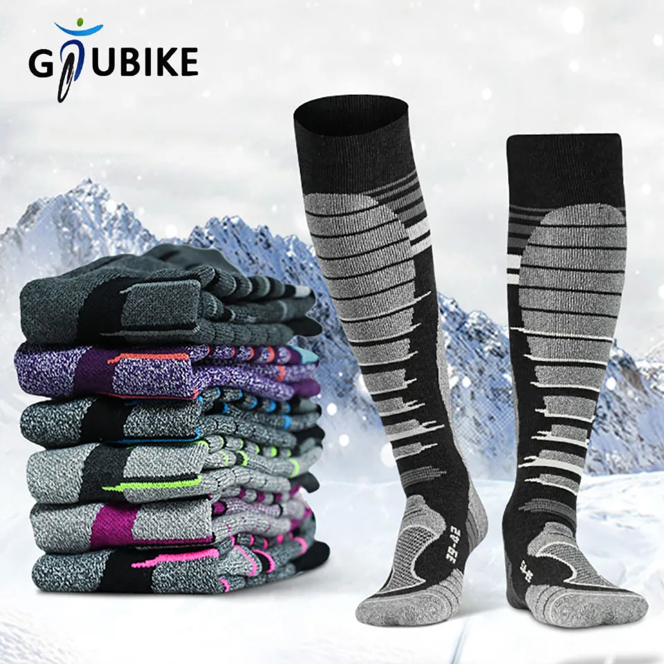 

GTUBIKE Лыжные носки из мериносовой шерсти, носки для холодной погоды для катания на сноуборде, снега, зимы, теплые гольфы, охоты