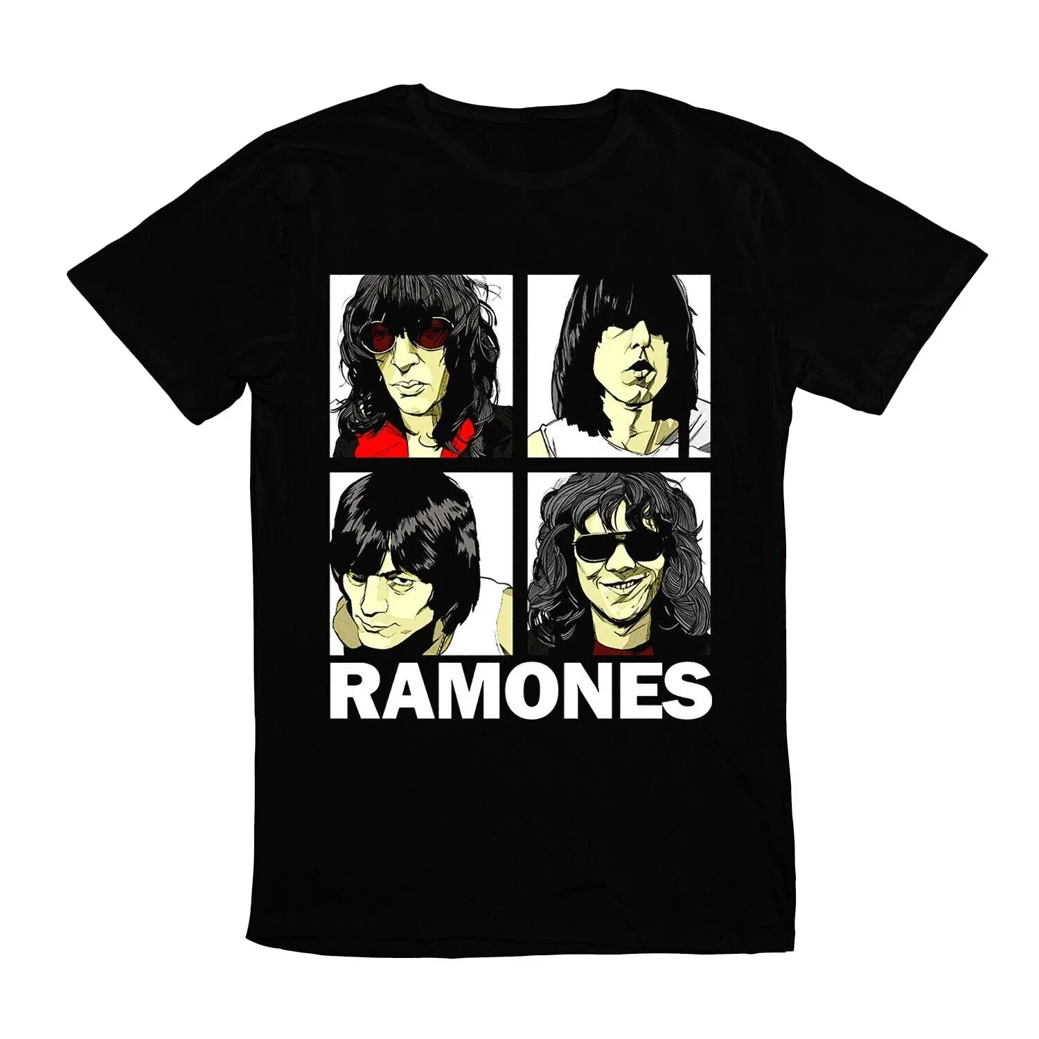

Men Rock and Roll Portrait Ramone Punk Band American Tee T-Shirt