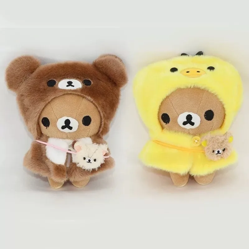 

NEW Rilakkuma Kiiroitori Cloak 10cm 15cm Cotton Doll Clothes Dress Up Chairoikoguma bear for labubu v1v2v3 Doll Clothes Outfit